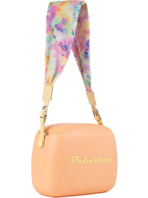Polarbox Prinkstyle Tie Dye Classic Orange Yellow Pamuk ve Deri Kayışlı Soğuk ve Sıcak Tutucu Yemek Çantası 6 Lt