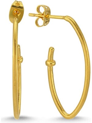 Bodhita Hook Bronz Üzeri 24 Ayar Altın Mikron Kaplama Kadın Küpe