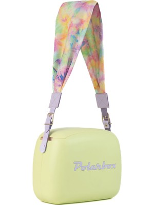 Polarbox Prinkstyle Tie Dye Classic Green Lila Pamuk ve Deri Kayışlı Soğuk ve Sıcak Tutucu Yemek Çantası 6 Lt