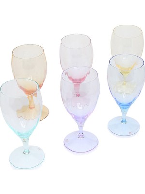 Moser 6lı Renkli Kristal Bardak Seti