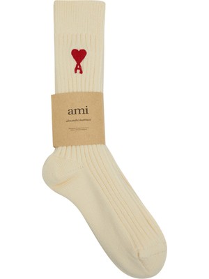 Ami Paris Krem Logo Detaylı Kadın Çorap