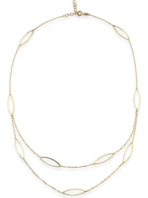 Orena Jewelry Double Chain 14 Ayar Kadın Altın Kolye