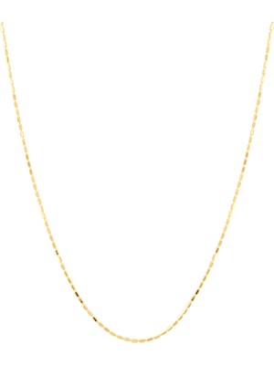 Safir Mücevher Silindir Dorica 14 Ayar Altın Unisex Zincir Kolye