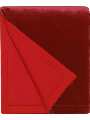 Alpaq Studio Kırmızı Kadife Throw Battaniye Koltuk Örtüsü 140 x 170 cm