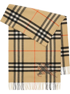 Burberry Check Ekd x Stıtch Bej Kaşmir Kadın Atkı