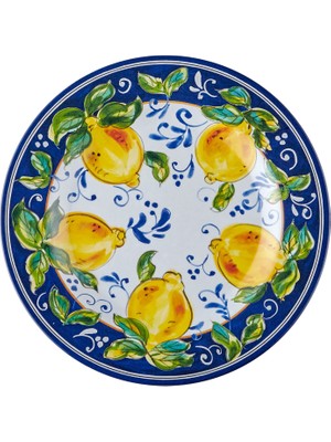 Chiara Alessi Limoncello Mavi Beyaz Melamin Tabak