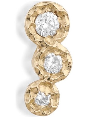 Ginza Design Jewelry Santa Trio Pırlanta Taşlı 14 Ayar Altın Kadın Tek Küpe