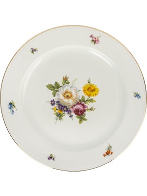 Fürstenberg Bunte Blume Porselen Servis Tabağı 26,2 cm