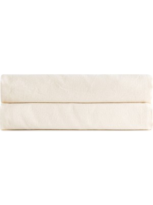 Barine Smooth Ekru Pamuklu King Size Düz Çarşaf 260 x 280 cm