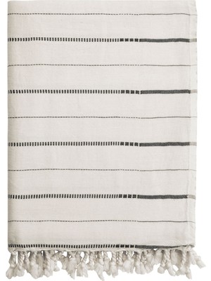 Barine Boa Natürel Siyah Throw Koltuk Şalı