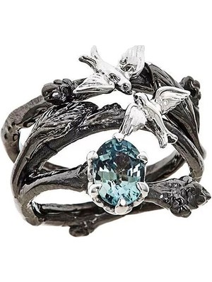 Berrakka Jewellery Kırlangıç Ciftli 18 Ayar Altın Kaplama Kadın Yüzük