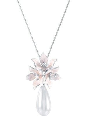 Ezra Baghaki Jewellery Incili Yasemin Demeti 925 Ayar Gümüş Kadın Kolye
