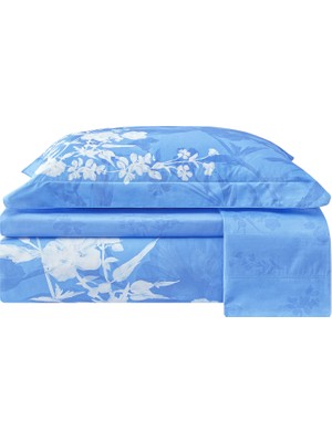 Valeron Eunike Mavi Pamuklu Super King Size Nevresim Takımı 260 x 240 cm