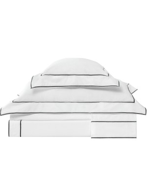 Valeron Duo Antrasit Işlemeli Saten Super King Size Nevresim Takımı 260 x 240 cm