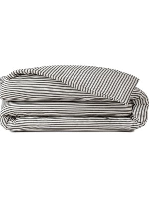 Barine Thin Line Siyah Saten Çift Kişilik Nevresim Kılıfı 200 x 220 cm
