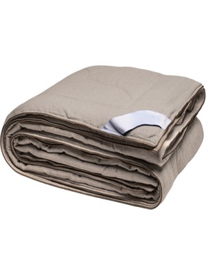 Halsa Ystad Bej Keten Tencel Battal Boy Yorgan 240X220 cm