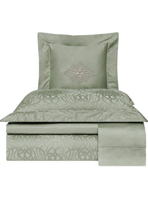 Valeron Valois Haki Pamuklu Jakar Super King Size Nevresim Takımı 260 x 240 cm