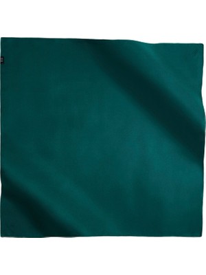 Poanes Petrol Yeşili & Lacivert Ipek Twill Kadın Eşarp