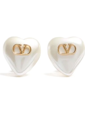 Valentino Garavani Gold Logo Detaylı Kadın Küpe