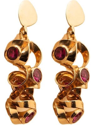 Orena Jewelry Ruby Burgu 14 Ayar Altın Kadın Küpe
