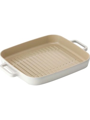 Neoflam Fika Krem Dikdörtgen Alüminyum Grill Tava 28 cm