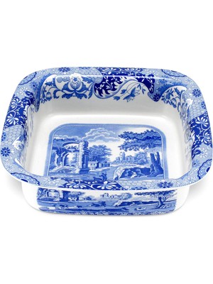 Spode Blue Italian Mavi Beyaz Porselen Servis Tabağı