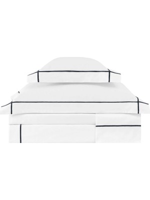 Valeron Mono Antrasit Işlemeli Saten Super King Size Nevresim Takımı 260 x 240 cm