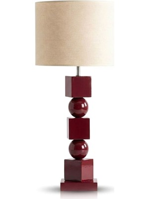 Pinot Interior Poly Bordo Ahşap Abajur