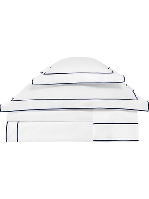 Valeron Duo Lacivert Işlemeli Saten Super King Size Nevresim Takımı 260 x 240 cm