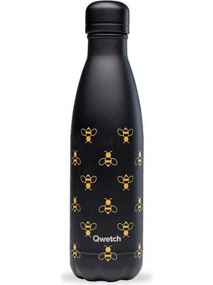 Qwetch QD2322 Arı Desenli Isı Yalıtımlı Siyah Termos 500 ml