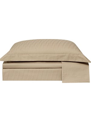 Valeron Linea Camel Jakarlı Pamuk Süper King Size Nevresim Takımı 260 x 240 cm