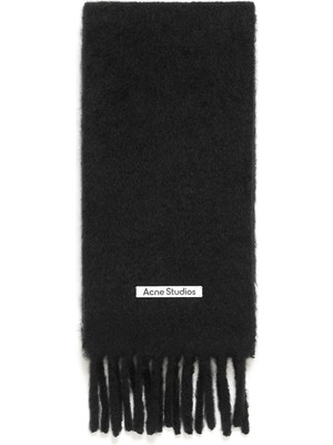 Acne Studios Fringed Siyah Kadın Yün Atkı