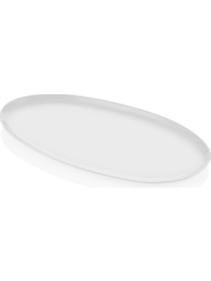 The Mia Cotta Beyaz Oval Limoges Porselen Servis Tabağı 43 cm
