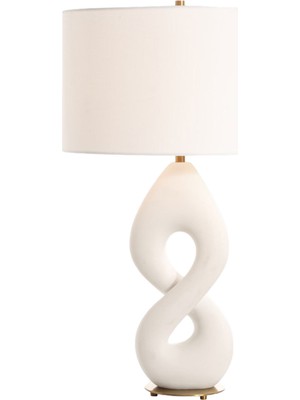 Uttermost Meridian Beyaz Pirinç Abajur