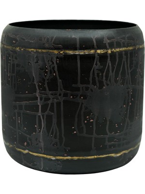 Via Gardenia Arwin Siyah Metal Saksı 33X30 cm