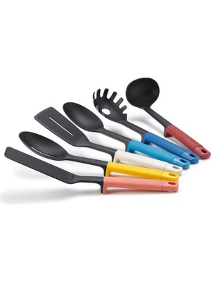 Joseph Joseph Renkli Silikon 6'lı Kepçe Spatula ve Kaşık Servis Seti