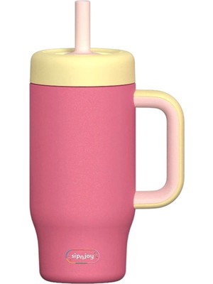 SipnJoy Handlehug Pembe Çelik Çocuk Tumbler 550 ml