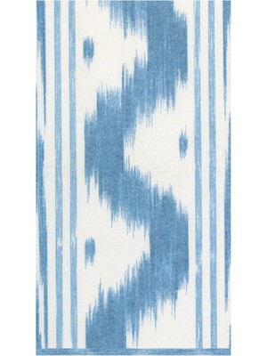 Caspari Toile De Nantes Blue Paper Linen Guest Towel Desenli 12'li Servis Peçetesi Seti