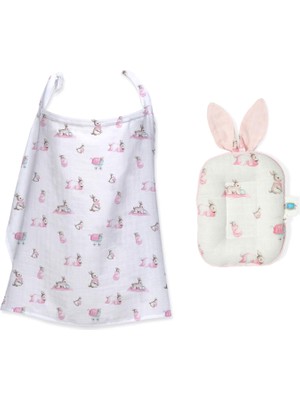 Deux Lapins Bebe Lapin Rose Pamuklu 2'li Emzirme Seti