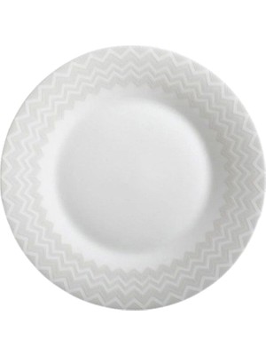 Missoni Home Beyaz Gri Zik Zak Porselen Yemek Tabağı