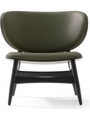 Saloni Spider Modern Retro Zeytin Yeşili Deri Berjer