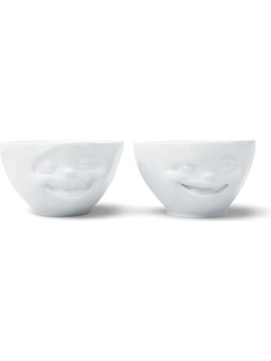 Tassen Laughing & Winking Beyaz Porselen 2'li Kase Seti