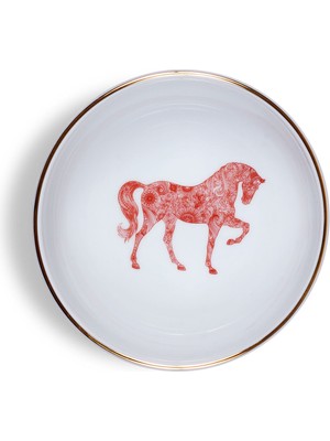 Some Home İstanbul Horse Luck Collection Red At Figürlü Porselen Salata Kasesi