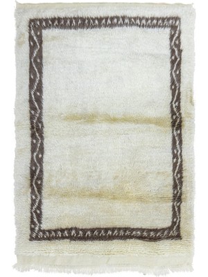 Soho Antiq Mayar Bordürlü Natural Shaggy Halı 131X170 cm