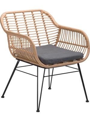 L'unica Echo Naturel Rattan Örgü Tekli Bahçe Koltuğu