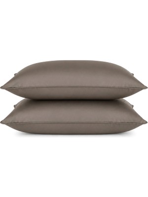Qua Home Soho Kahverengi Pamuk Perkal 2'li Yastık Kılıfı 50 x 70 cm