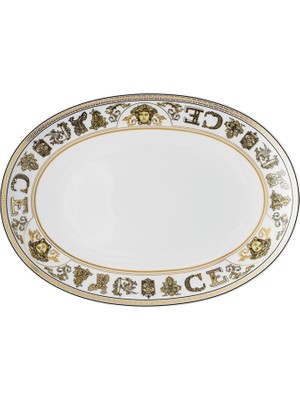 Versace Virtus Gala Beyaz Porselen Oval Servis Tabağı 33 cm