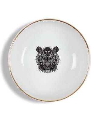 Some Home İstanbul Bold Collectıon Kaplan Figürlü Porselen Salata Kasesi