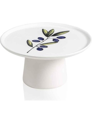 The Mia Olivos Seramik Ayaklı Servis Tabağı 19 cm