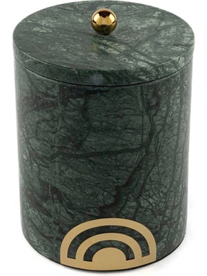 Mikasa Moor Gold Detaylı Yeşil Mermer Kavanoz 10X10X12 cm